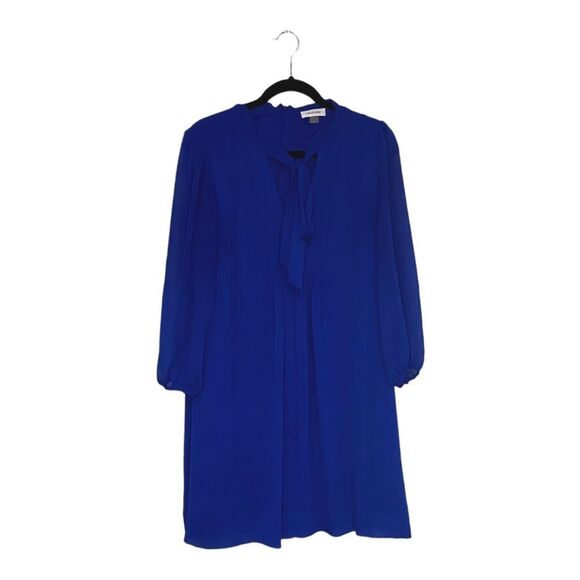 Royal blue Calvin Klein dress with neck tie - Picture 1 of 6